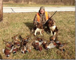 Fern is to the left as viewed and Mr. Miles on the right with 18 pheasants.